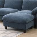 [VIDEO Provided] 140' Modular Sectional Sofa, U-Shape with 31.5' Extra-Wide Seat Cushion, USB and Type-C Charger, Phone Holder and 2 Side Storage Pockets, Free Movement Ottoman, Striped Chenille