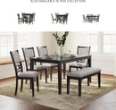 Cherry Brown Transitional Table Set Cushioned Chairs