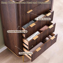 Fluted Five Drawer Dresser Contemporary Dark Walnut