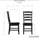 Black Dining Chairs Set Of 2 With Solid Wood Legs And Footrest