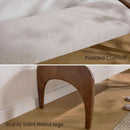 51-Inch Wide Ottoman Bench Beige Sherpa Upholstery