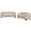 Modern Velvet Upholstered 3-Piece Sofa Set with Rubber Wood Legs in Beige