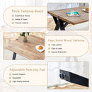 63'x35.4' Wood-Textured MDF Dining Table with Black A-Frame Legs.Density Board Sticker,Iron Pipe Spraying,Suitable for various occasions such as living rooms, kitchens, terraces, etc.