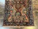 Antique Persian Lilihan Rug 2x4, Red, Floral, Wool, Handmade Lilian Persian Carpet
