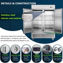 54-Inch 42.2 Cu.Ft Commercial Stainless Steel 2-Section Upright Reach-In Freezer (SAK35148)
