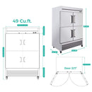 54-Inch 49 Cu.Ft Commercial 6-Shelves Stainless Steel Reach-In Freezer (SAK10247)
