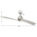 54" Shellcove Industrial DC Motor Downrod Mount Reversible Ceiling Fan with Remote Control