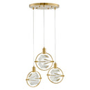 Hollywood Cube 3 Light Pendant // Gold