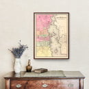 Vintage Map of New Bedford, Massachusetts 1871