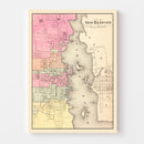 Vintage Map of New Bedford, Massachusetts 1871