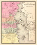 Vintage Map of New Bedford, Massachusetts 1871