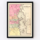 Vintage Map of New Bedford, Massachusetts 1871