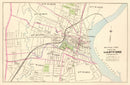 Vintage Map of Hartford, Connecticut 1893