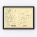 Vintage Map of Hazardville, Connecticut 1893