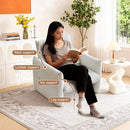 33.9 Inch Sherpa Fabric Upholstered Accent Armchair