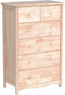 Unfinished Rubber Wood Six Drawer Dresser For DIY Finish
