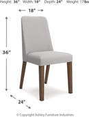Lyncott Upholstered Side Dining Chair Set of 2 Cream Brown Foam Cushion
