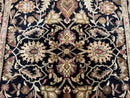 Indo Mahal Sultanabad Rug 8x11, Vintage Indian Oriental Carpet, Wool Handmade Floral Rug 8 x 11 ft, Black Beige Tan, Large Flowers Allover