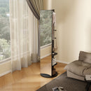 Full-length mirror, rubber wood + mirror, 68.8 x 19.6 inches (mirror width: 15.7 inches) large full-length mirror, easy to dress, organize and place in the bedroom/living room/office/cloakroom (black)