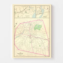 Vintage Map of Danbury, Connecticut 1893