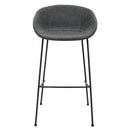 Set of Two 30" Gray And Black Steel Low Back Bar Height Bar Chairs