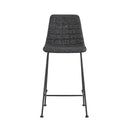 Set of Two 26" Black Steel Low Back Counter Height Bar Chairs