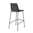 Set of Two 26" Black Steel Low Back Counter Height Bar Chairs