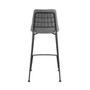 Set of Two 26" Light Gray And Black Steel Low Back Counter Height Bar Chairs