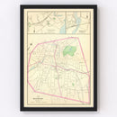 Vintage Map of Danbury, Connecticut 1893