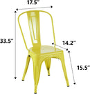 Stackable Yellow Metal Dining Chair 18 Inch Kitchen
