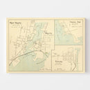 Vintage Map of Mystic, Connecticut 1893