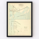 Vintage Map of Groton, Connecticut 1893