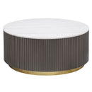 Jason Round White Marble Top Coffee Table Charcoal