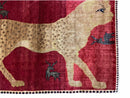 3.5 X 6 Handmade New Vintage Quality Wool Rug Leopard Red Tribal Hand-Knotted