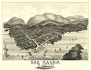 Vintage Map of Bar Harbor, Maine 1886