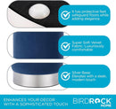 Sleek Round Ottoman Foot Stool Blue Memory Foam Padding