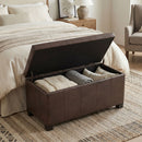 Dover - Storage Ottoman Bench - Distressed Brown