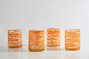 Mexican Handblown Glasses - Orange Swirl Set of 4