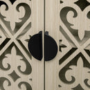 Hollowed-out Cabinet with 4 Doors, American Furniture, Suitable for Bedroom, Living Room, Study