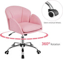 Pink Petal Desk Chair Swivel Upholstered Office Chair