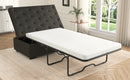 Convertible Ottoman Sleeper with Memory Mattress and Tufted Design, Folding Sofa Bed, Dark Gray Linen, 49.6 Inches