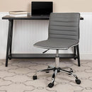 Alan Low Back Light Gray Ribbed Swivel Office Chair