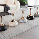 Mermaid Tail End Coffee Table Round Side Table, Modern Metal Pedestal Table, Minimalist Accent Table for Small Spaces, Drink Martini Table Decoration for Living Room