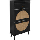 Rattan, Allen 2 door 1 drawer cabinet, shoe rack, double layer, suitable for entrance