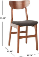 Walnut Finish Dining Chairs With Black Cushions Set Of 2