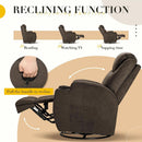 Brown Fabric Recliner Chair With 360 Swivel Massage
