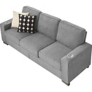 83.86'Snowfleece Fabric sofa,Modern Compressed Couch,3-Seater Sofa, Furniture for Living Room,Bedroom,office ,Gray