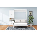 Full Size Murphy Bed with 2 Side Cabinet Storage Shelves, 61.5-inch Cabinet Bed Folding Wall Bed with Desk Combo Perfect for Guest Room, Study, Office,White(old sku:BS7013008109C)
