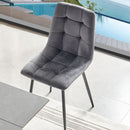 Grey Velvet Dining Chairs Set Of 4 With Metal Legs