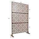 Outdoor & Indoor Privacy Screen Metal Privacy Screen 76' H×48' W, Freestanding Decorative Privacy Screen for Deck Balcony Patio, Privacy Fence Panels for Outside Lawn Garden PS106 BROWN